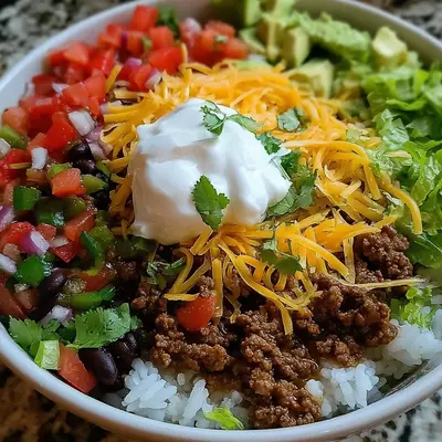 Taco Rice Bowl: 30g Protein, Family Friendly Dinner