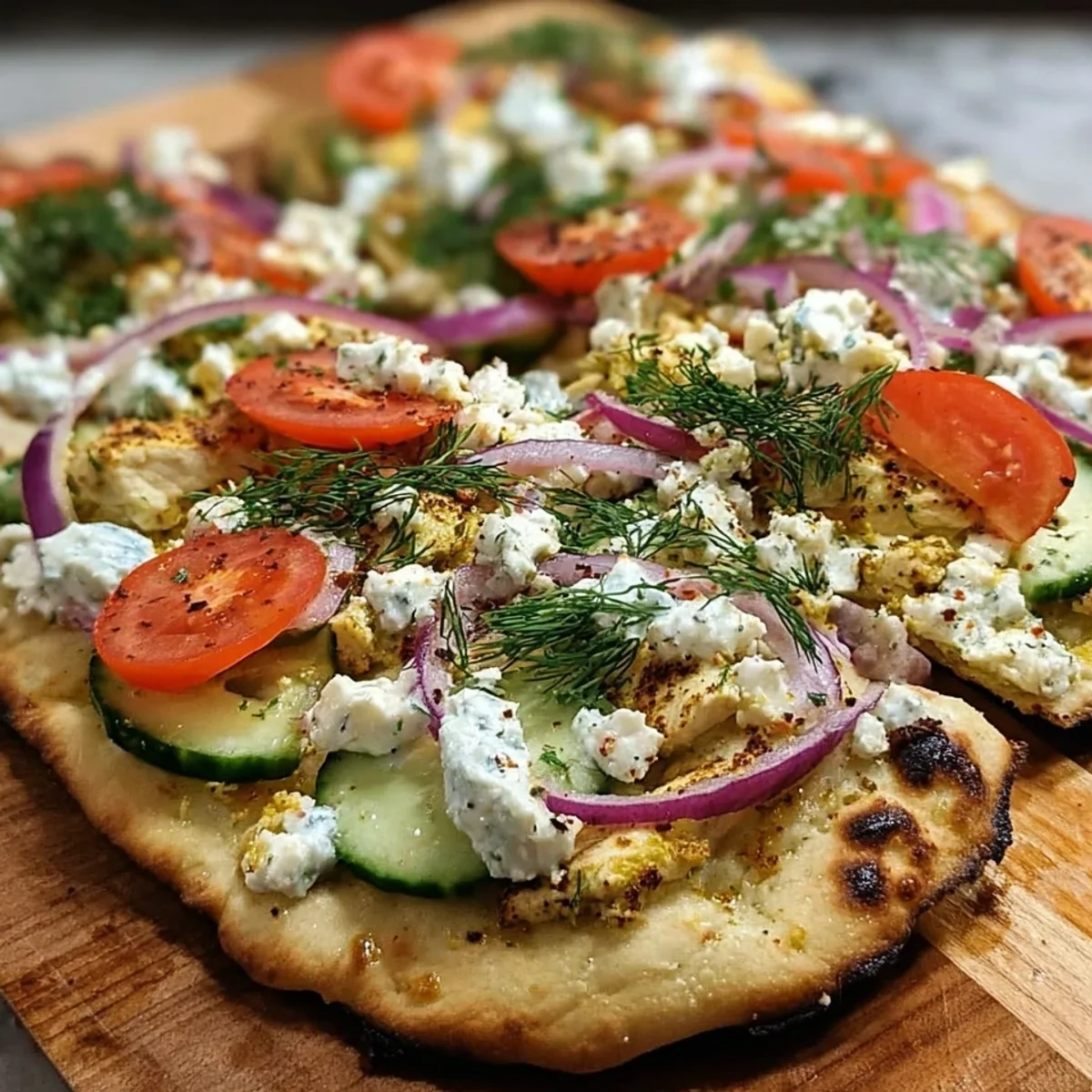 Tzatziki Chicken Naan Pizza: Quick & Healthy Meal