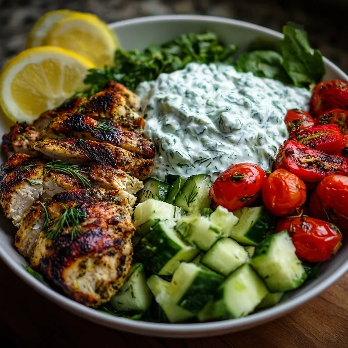 Zesty Mediterranean Chicken Tzatziki Bowls