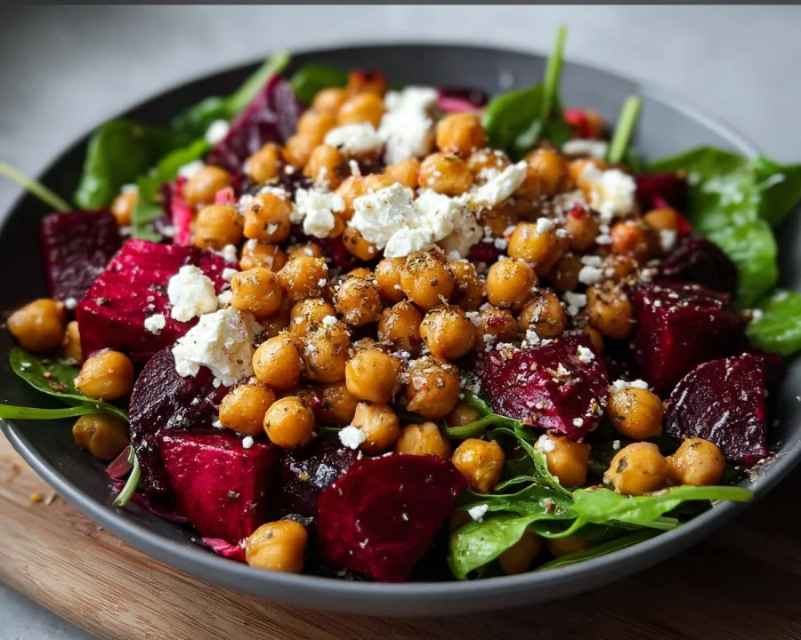 Chickpea Beet Feta Salad: Quick & Healthy