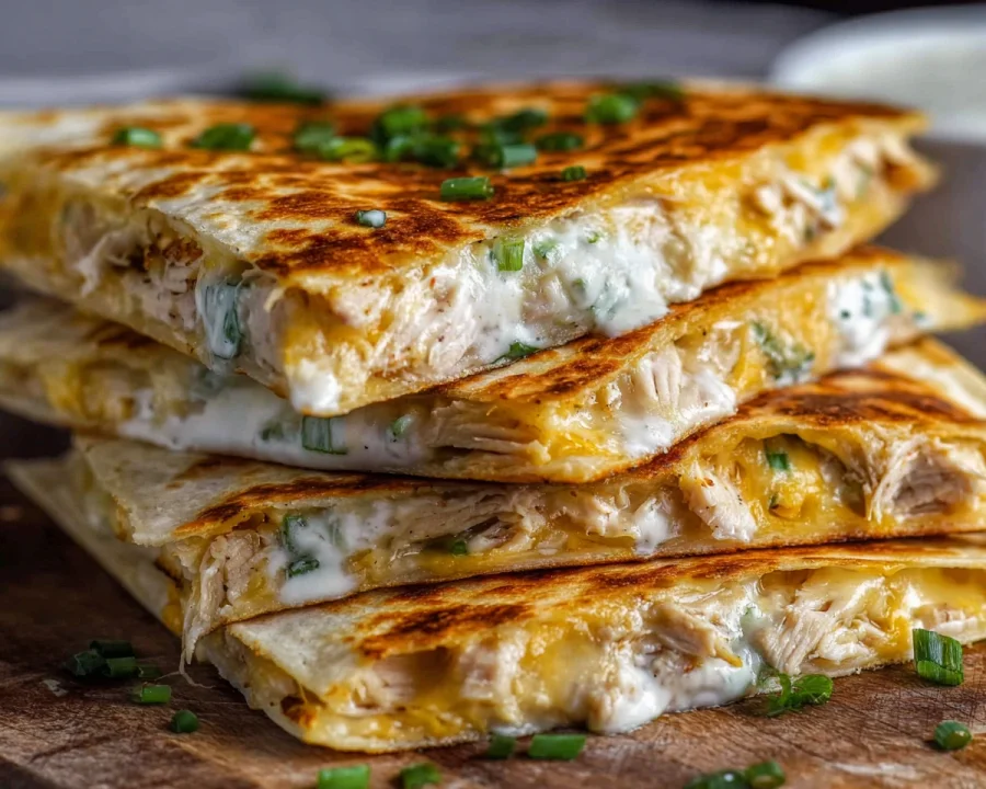 Crispy Low-Carb Chicken Ranch Quesadilla Recipe