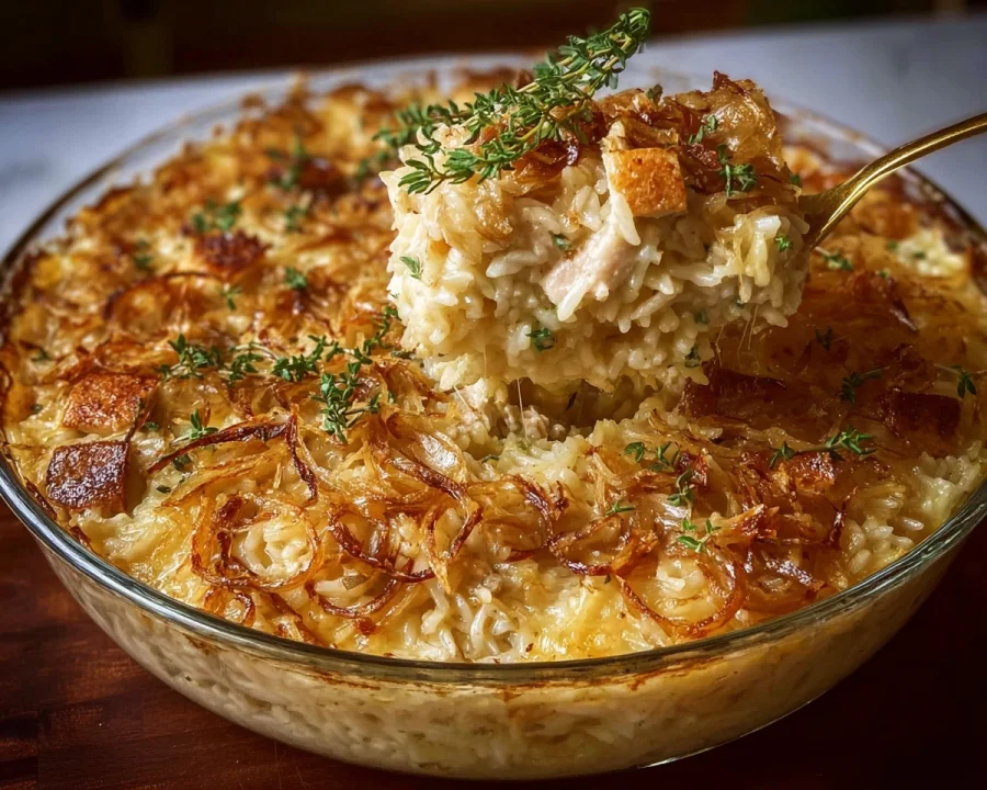 French Onion Chicken Rice Bake: Easy Weeknight Dinner