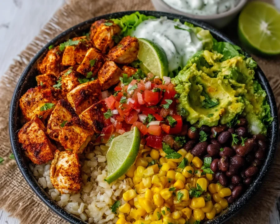 Healthy Chicken Taco Bowls: Quick High-Protein Meal