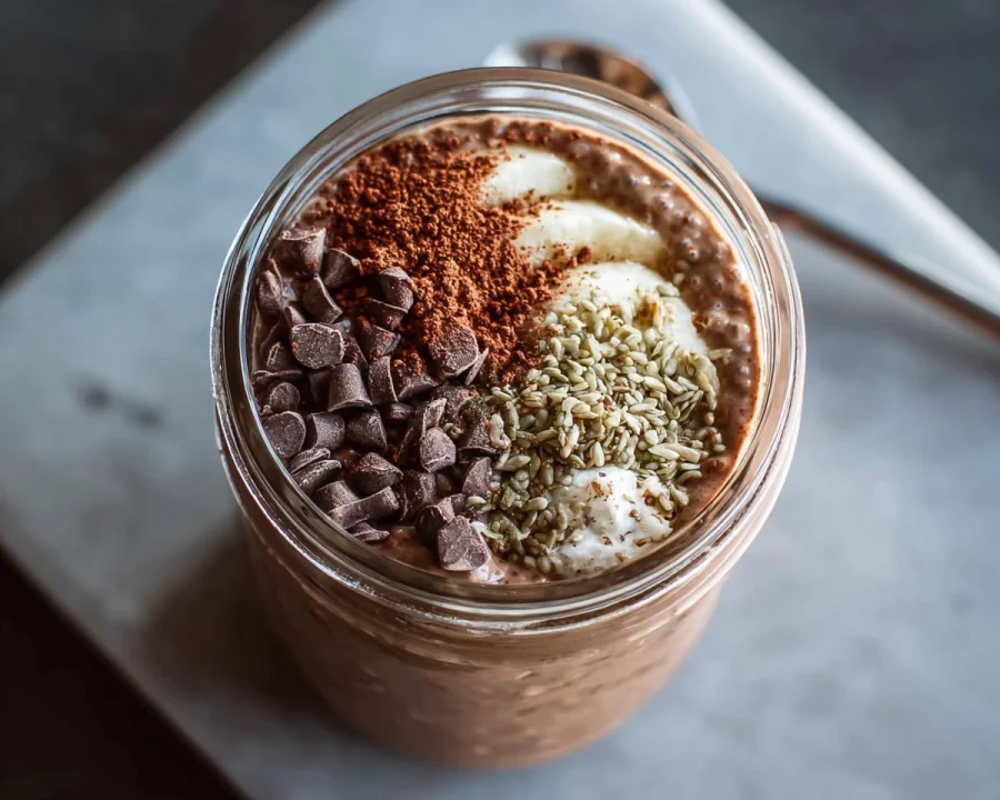 High Protein Brownie Batter Overnight Oats
