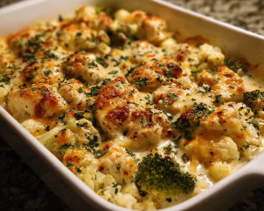 High Protein Creamy Chicken Bake for Meal Prep