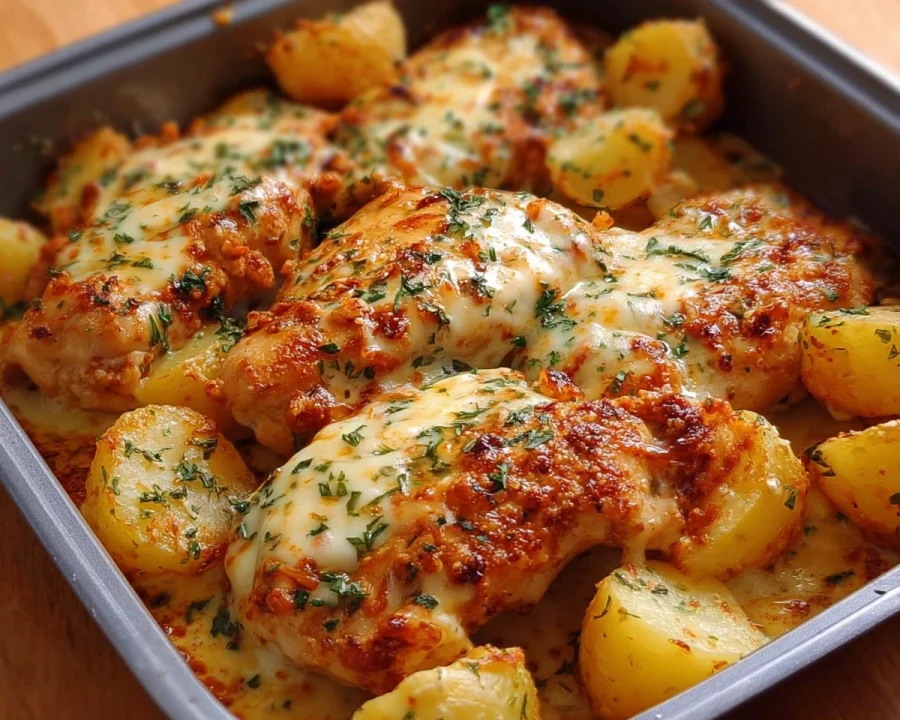High-Protein Creamy Garlic Chicken & Potatoes Meal Prep