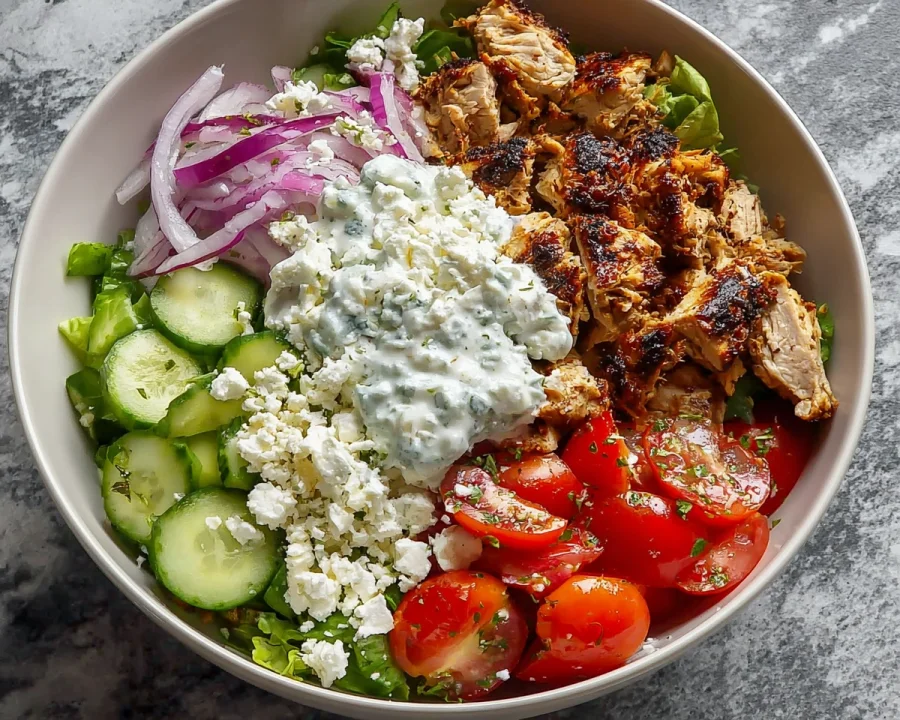 High Protein Greek Chicken Gyro Bowl Meal Prep