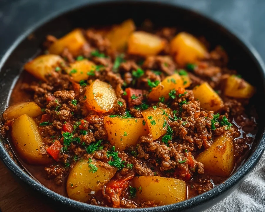 High Protein Ground Beef & Potatoes Dinner