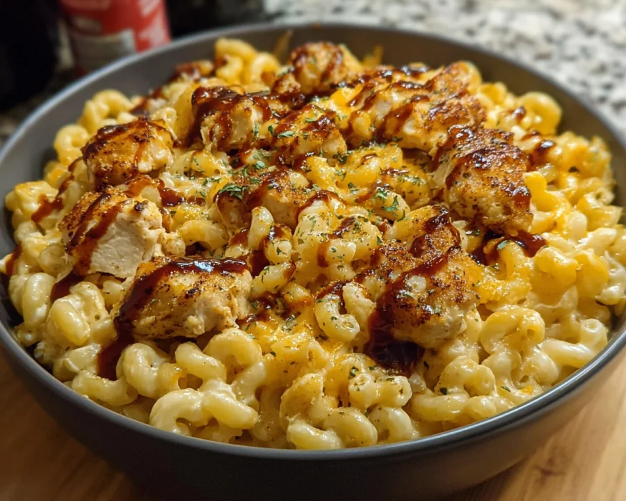 High Protein Honey BBQ Chicken Mac & Cheese Recipe