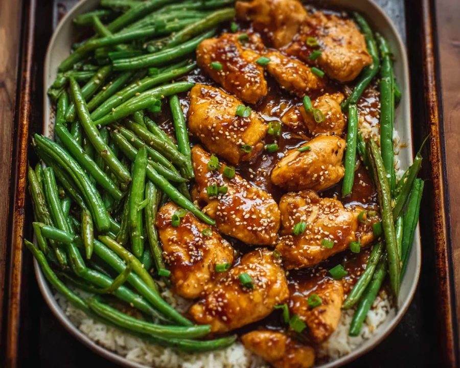 One-Pan Honey Garlic Chicken & Green Beans Dinner