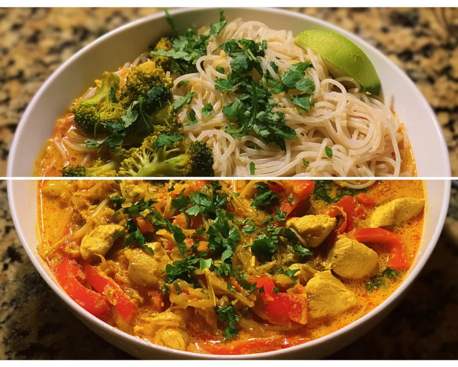 Protein-Packed Coconut Curry Chicken Rice Noodles