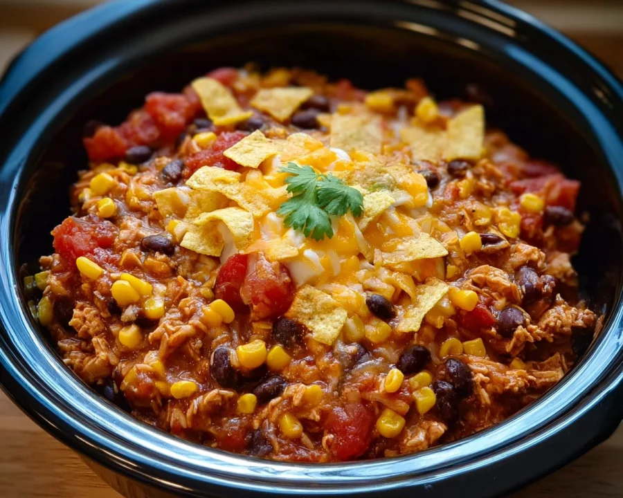 Slow Cooker Taco Casserole: Easy High-Protein Dinner