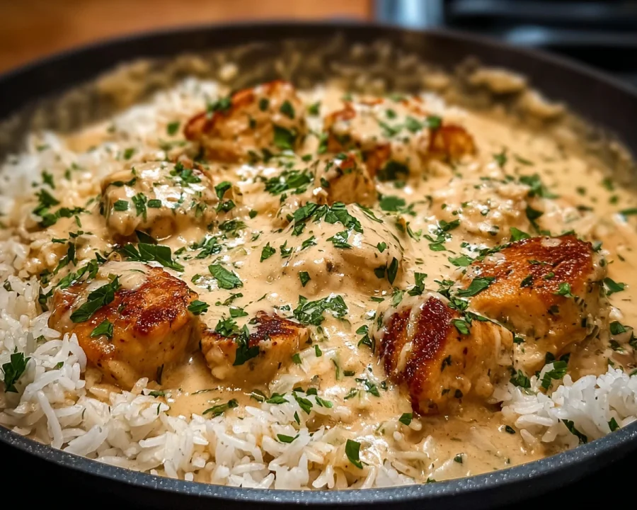 Smothered Chicken & Rice: Creamy Comfort Dinner