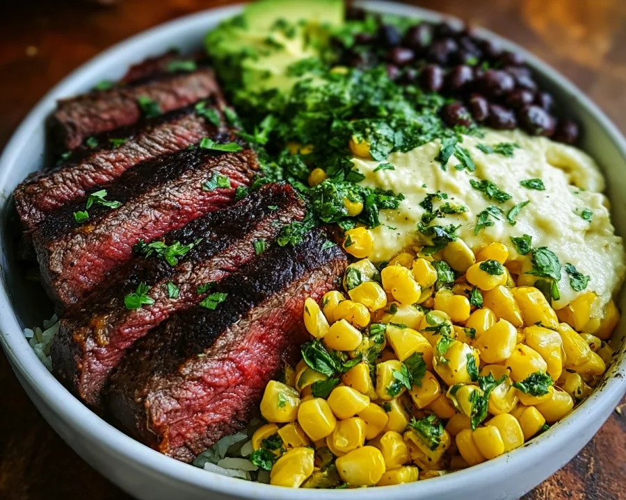 Steak Avocado Corn Bowl for Quick Meal Prep
