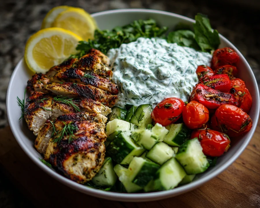 Zesty Mediterranean Chicken Tzatziki Bowls