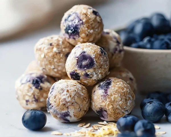 Blueberry Cheesecake Protein Bites (No-Bake)