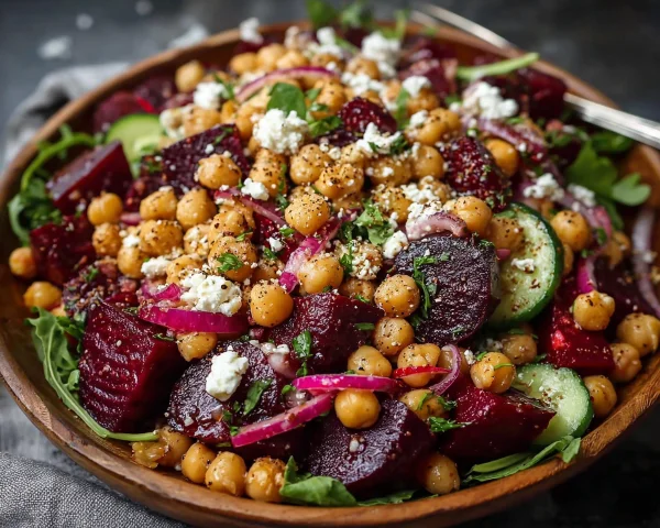Chickpea Beet Feta Salad: Refreshing Meal Prep Lunch