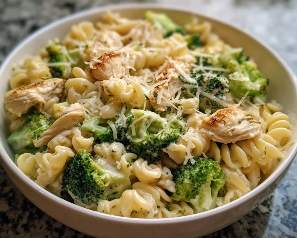 Creamy Rotisserie Chicken Broccoli Pasta Dinner