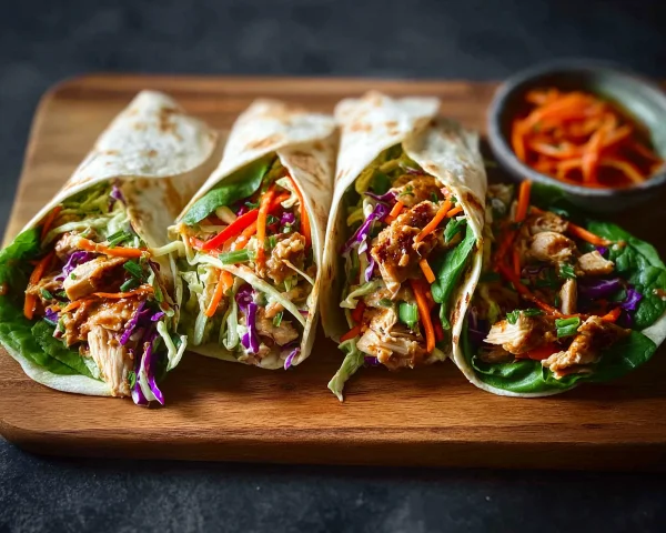 Easy Thai Chicken Wraps with Crunchy Asian Slaw