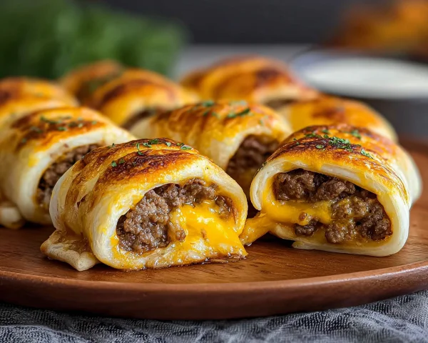 Garlic Butter Beef Cheeseburger Rollups: Easy Recipe
