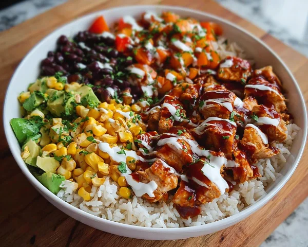 High Protein BBQ Ranch Chicken Bowl Meal Prep