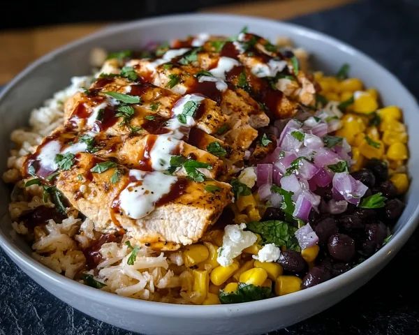High Protein BBQ Ranch Chicken Bowl