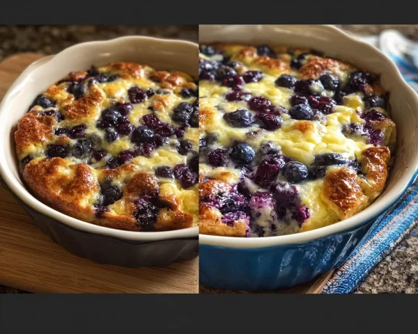 High Protein Blueberry Cottage Cheese Breakfast Bake