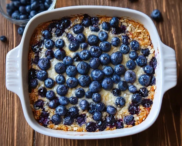 High Protein Blueberry Cottage Cheese Breakfast Bake