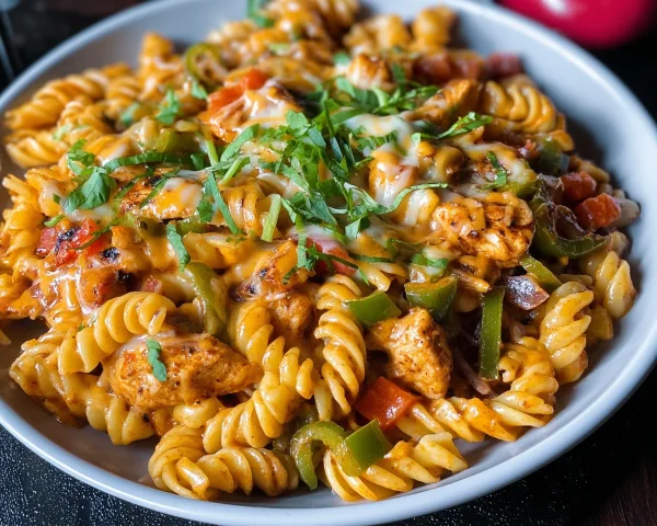 High Protein Chicken Fajita Pasta: One-Pan Family Meal