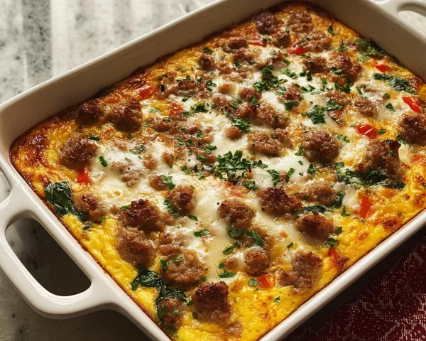 High Protein Cottage Cheese Turkey Sausage Casserole