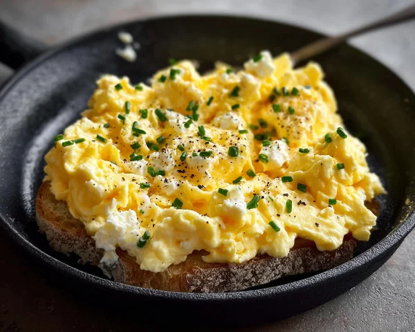High Protein Scrambled Eggs with Cottage Cheese