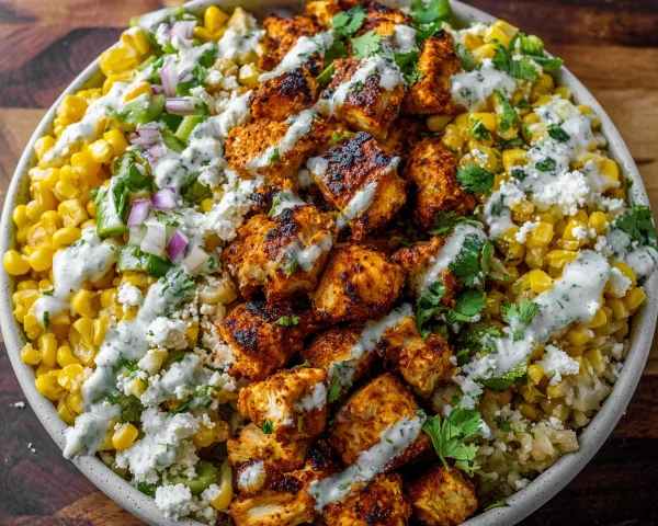 High-Protein Street Corn Chicken Bowl Recipe