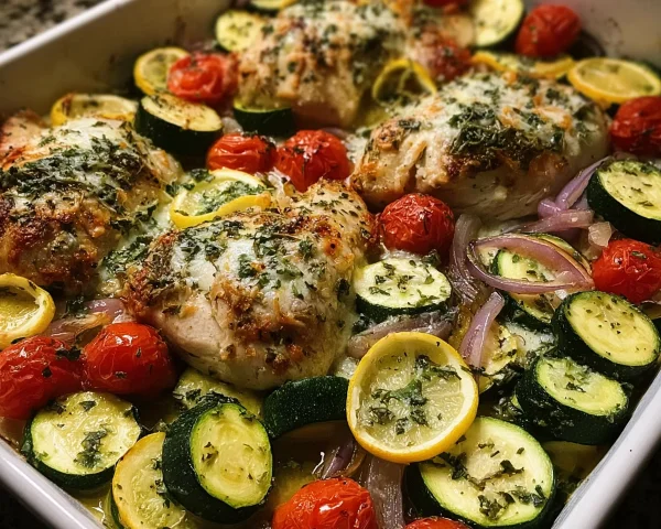 Mediterranean Chicken Zucchini Bake: Easy One-Pan Dinner