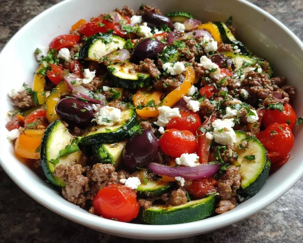 Mediterranean Ground Beef Stir Fry: Quick Low Carb Dinner