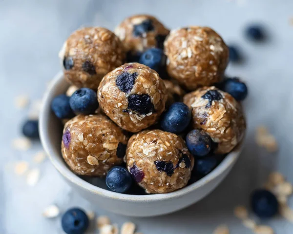 No-Bake Blueberry Muffin Protein Balls: Easy Snack