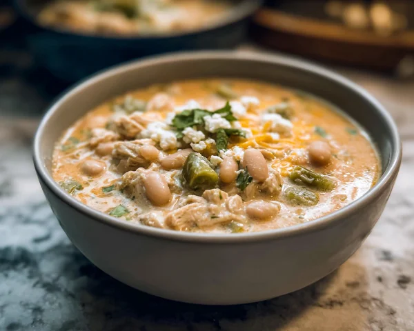 Quick Creamy White Chicken Chili | High Protein Meal