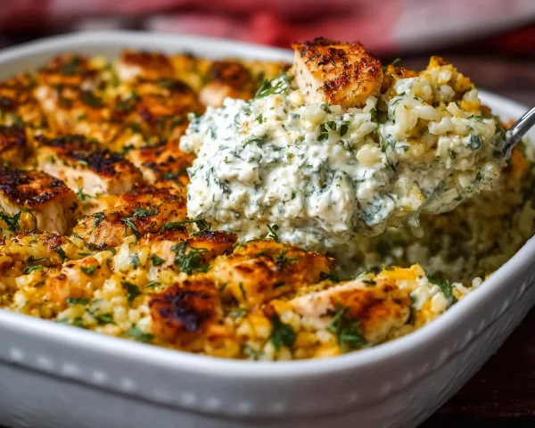 Quick Dump-and-Bake Chicken Tzatziki Casserole