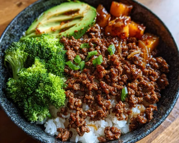 Quick Ground Beef Hot Honey Bowl: High-Protein Dinner