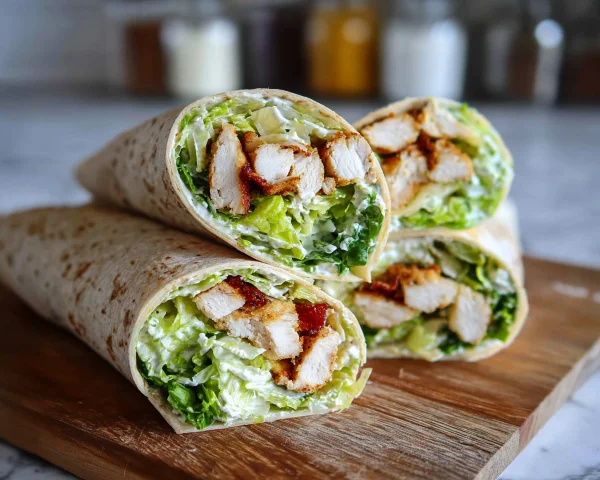 Quick High Protein Chicken Caesar Wraps