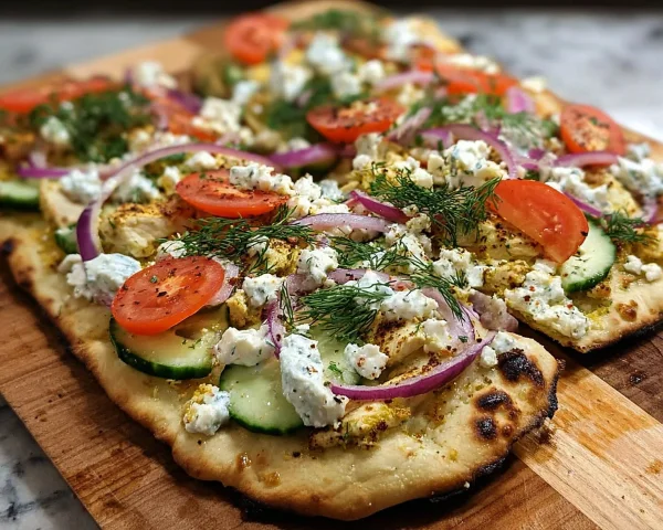 Tzatziki Chicken Naan Pizza: Quick & Healthy Meal