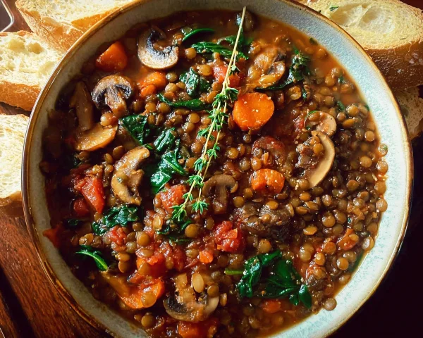 Vegan Lentil Mushroom Stew: Hearty & Meal Prep Ready